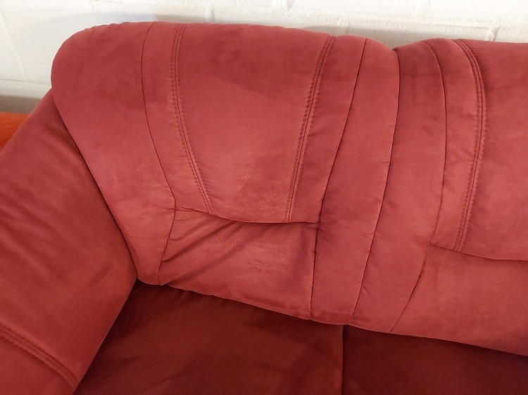 2er Sofa Couch 2-Sitzer SAVONA RED Microfaser Rot Ausstellung BÜH
