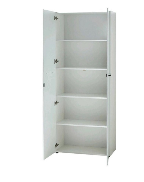 Aktenschrank Schrank abschlie�bar MONTEIRA Wei� Glas Ausstellung B�H