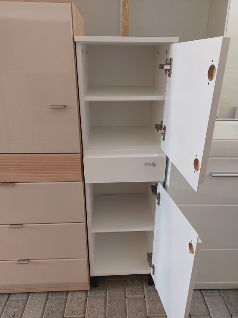 Badschrank Badm�bel Regal Schrank 8242 SALINAS Wei� Ausstellung B�H