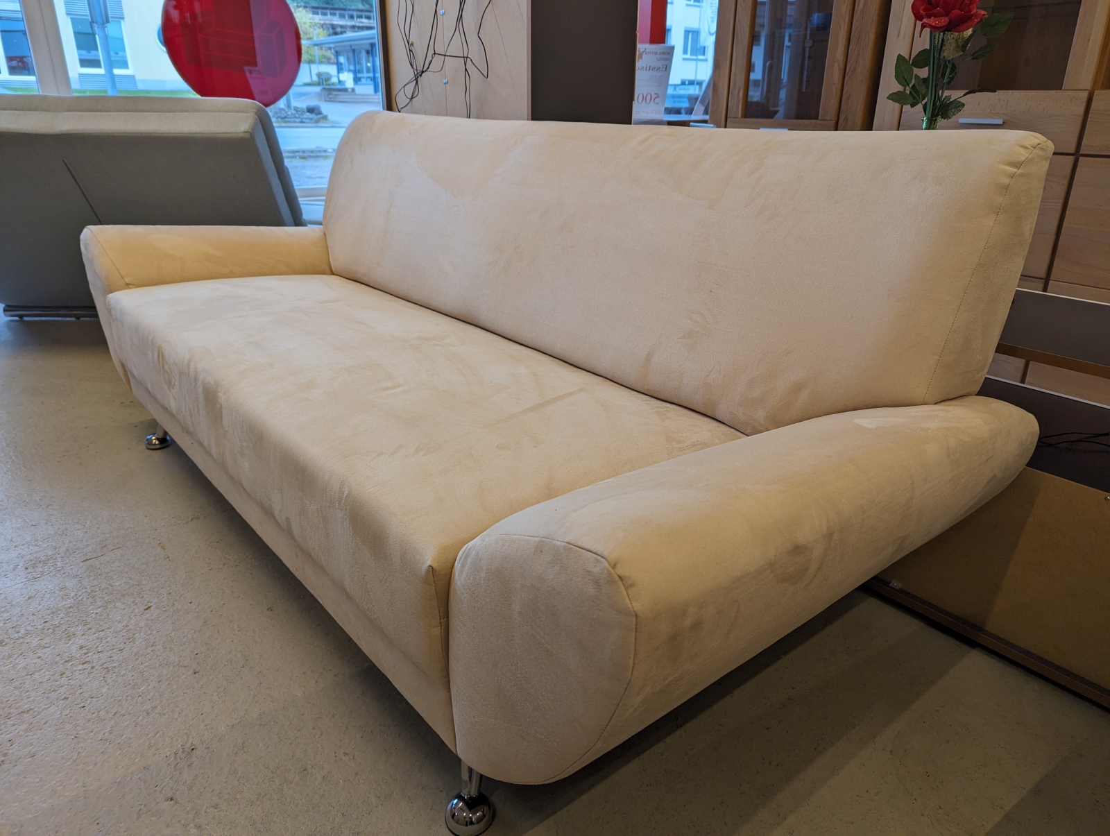 Polster Set Sofa Couch 2-er 3-er Sofa Sessel SALTARE Luxus Microfaser Alcazar creme SoPo BEV
