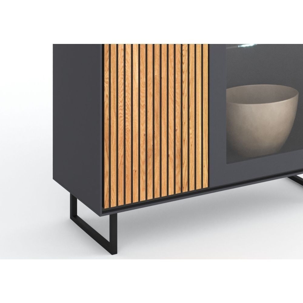 Highboard  Vitrine Kommode 3 4 0 3 Eiche teilmassiv