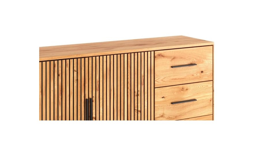 Sideboard Anrichte Kommode Vitrine 3 2 1 1 Eiche furniert