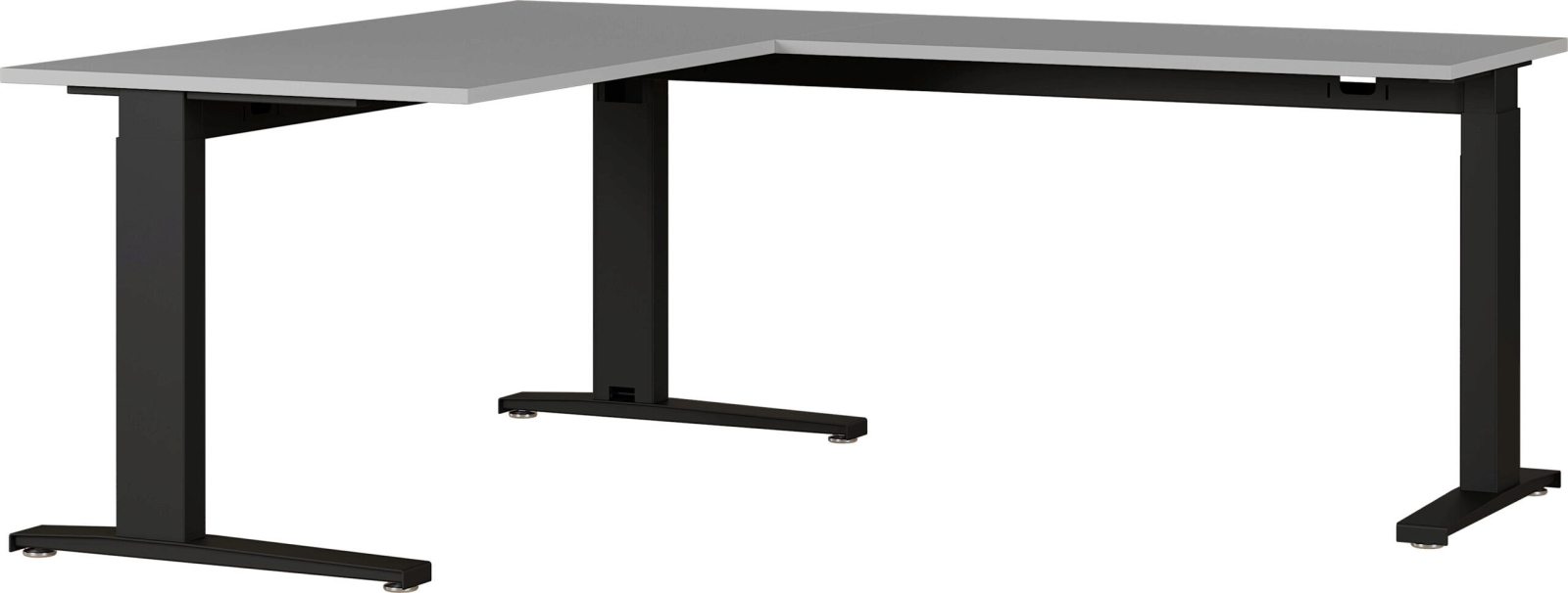 8513 höhenverstellbarer mechanischer Schreibtisch Arbeitstisch Bürotisch Büromöbel Winkelschreibtisch Lichtgrau/Silber oder SchwarzNachbildung