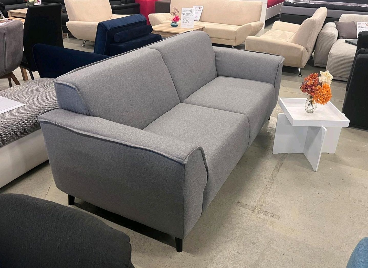 2,5er Sofa 2,5er Couch JANEK Strukturstoff Grau in Scandic Style Versand Beverungen