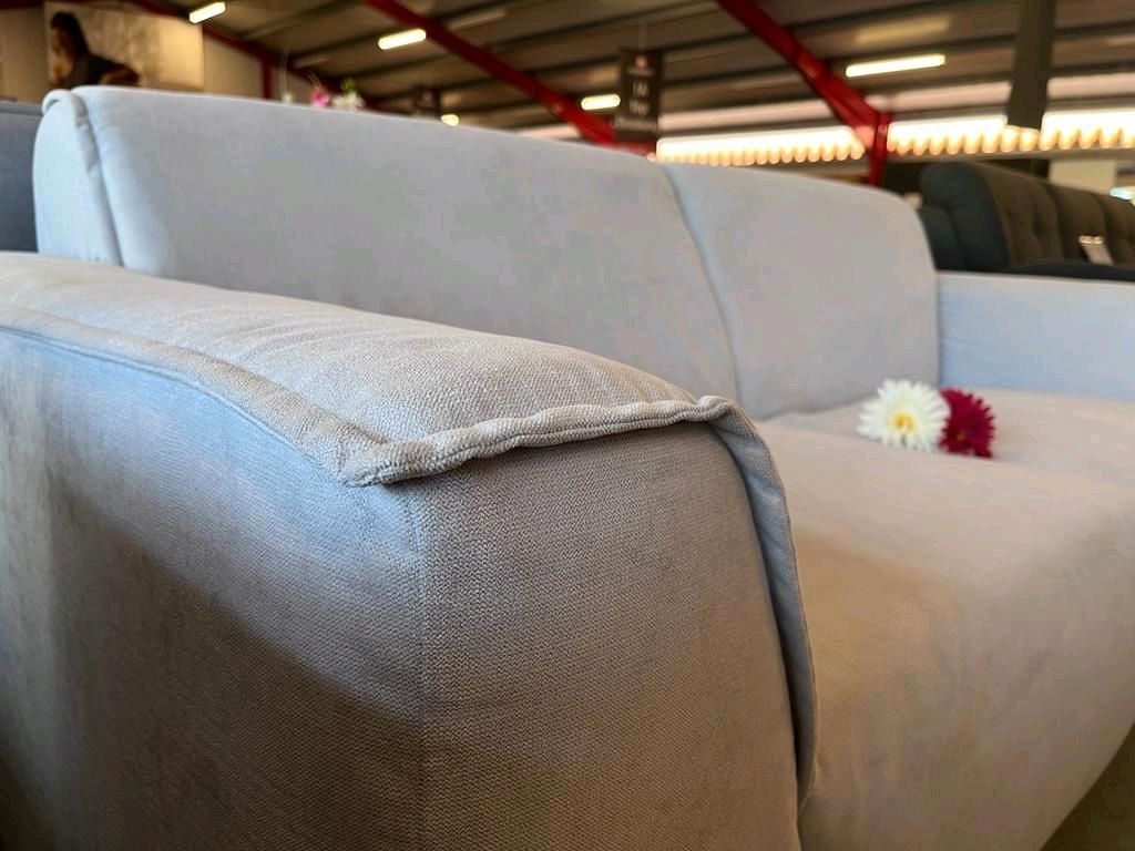 2,5er Sofa 2,5er Couch JANEK Strukturstoff Hellgrau in Scandic Style Versand Beverungen
