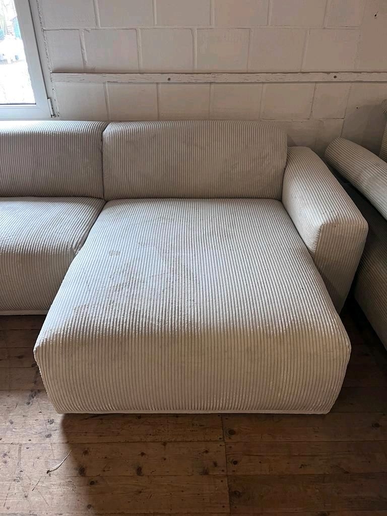 Ecksofa Polsterecke Sofa Couch BRAGA in Breitcord Ausstellung Bhne