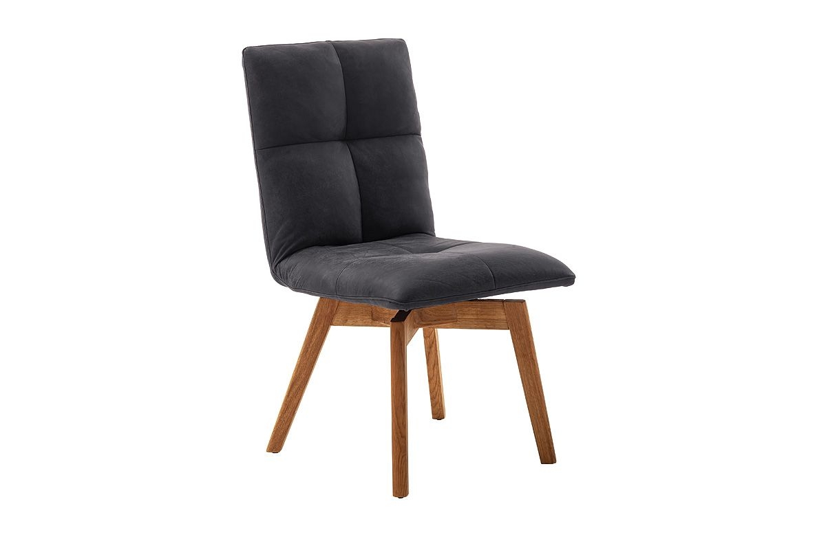 2 Stühle=Set Küchenstuhl Esszimmerstuhl 4-Fuß Stuhl REXFORD Anthrazit Leder Donatello RXWALDAN