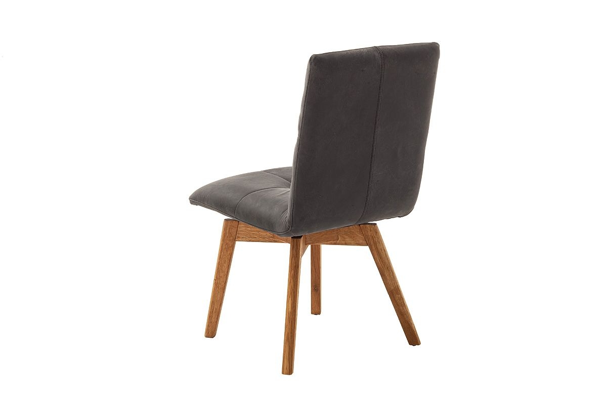 2 Stühle=Set Küchenstuhl Esszimmerstuhl 4-Fuß Stuhl REXFORD Anthrazit Leder Donatello RXWALDAN