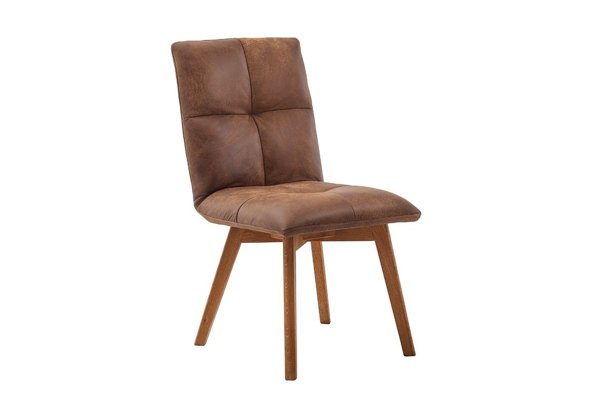 2 Stühle=Set Küchenstuhl Esszimmerstuhl 4-Fuß Stuhl REXFORD Braun Leder Donatello RXWALDBX