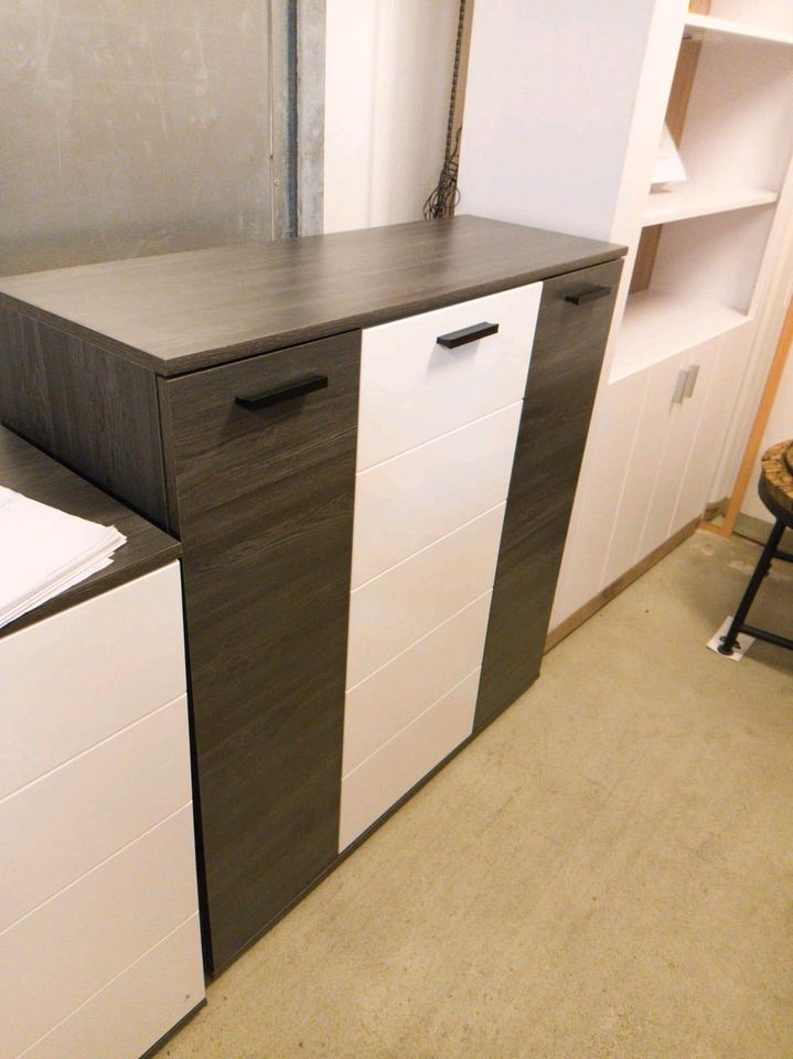 Kommode Sideboard MERLIN Rauch Eiche graphit NB Versand B�hne