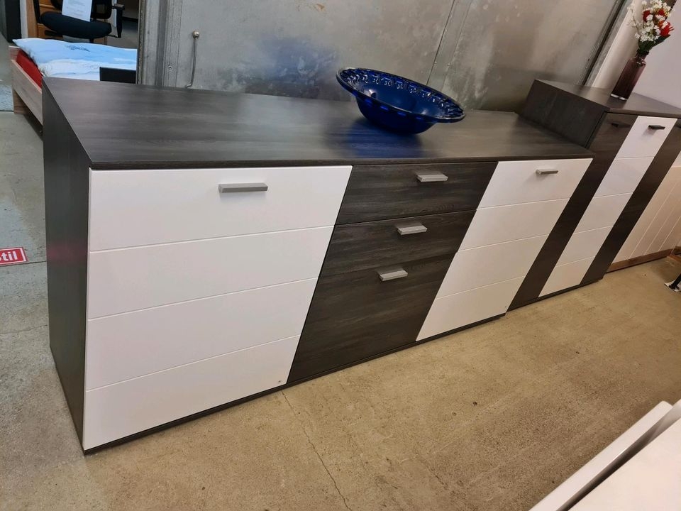 Kommode Sideboard MERLIN Rauch Eiche graphit Versand B�hne