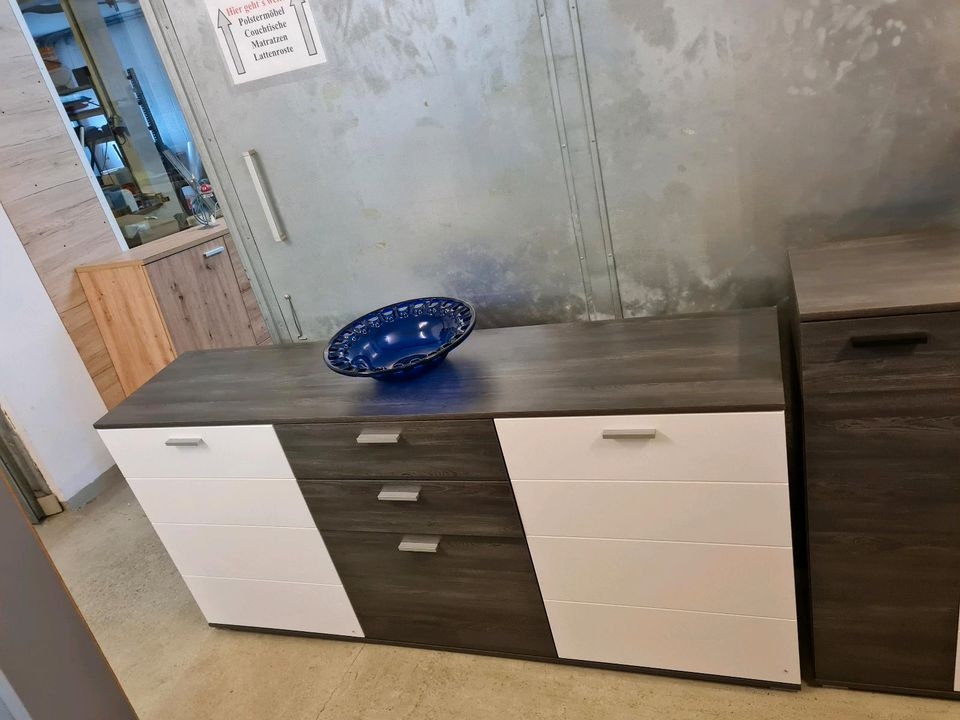 Kommode Sideboard MERLIN Rauch Eiche graphit Versand B�hne
