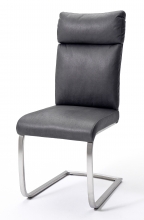4 Freischwinger=Set Schwing - Stuhl Rabea RABE16GX Kunstleder Grau
