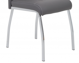 2 Stühle=Set Küchen-Stuhl, Esszimmer-Stuhl Andrea S 52 Kunstleder Grau