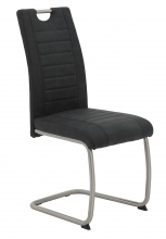 8 Freischwinger=Set Schwing - Stuhl K�chenstuhl Ulla 46 Stoff Anthrazit Edelstahl
