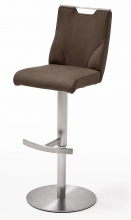 2-er SET Barhocker Hocker Barstuhl GIULIA C Echt Leder Braun GBCE20BX