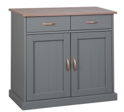 2-trg. Kommode Anrichte Sideboard LUZERNA 3.1 Grau Sepia Kiefer Massiv