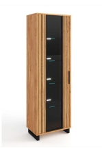 Vitrine mit Glaseinsatz Anrichte Stauraum Kommode 3 2 0 2 Eiche furniert